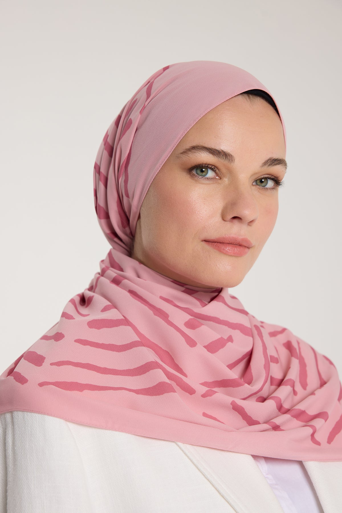 Pure Tone Şal - V Desen - Pembe - Gülkurusu