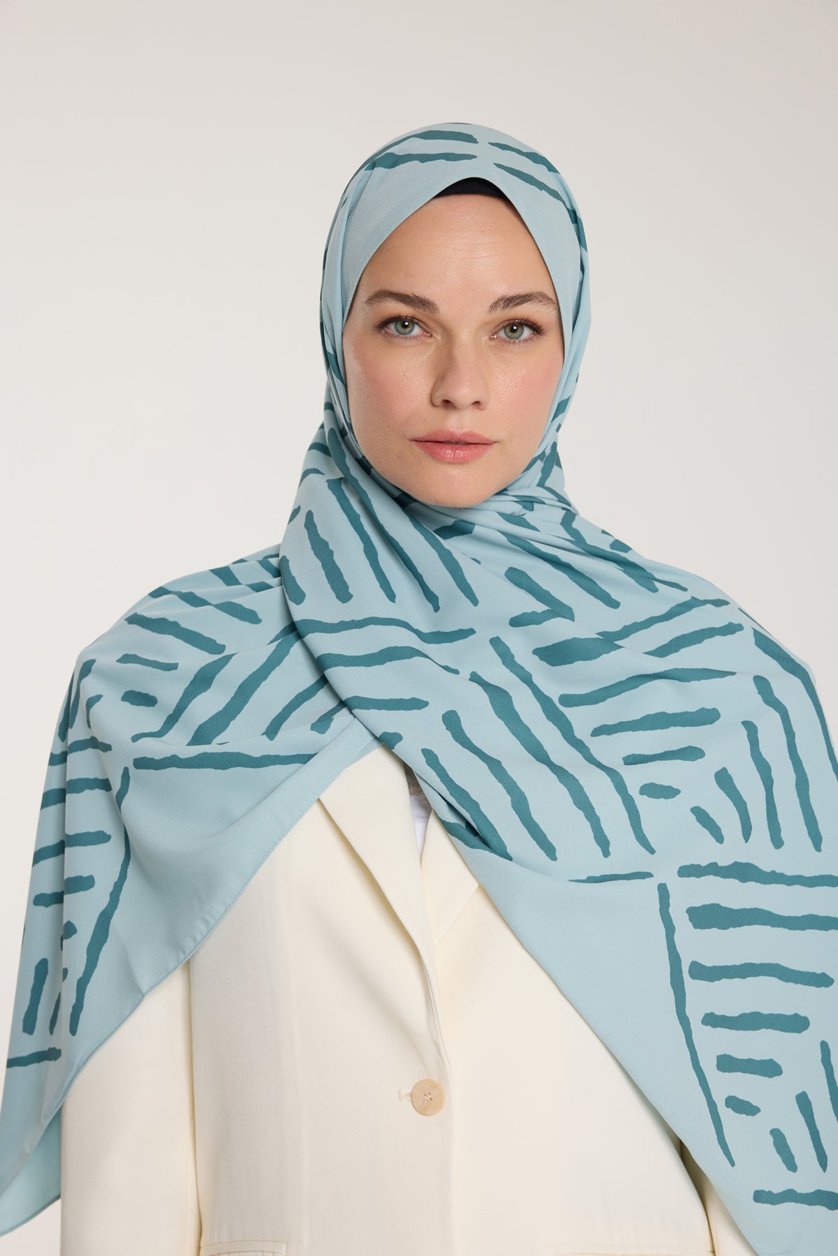 Pure Tone Şal - V Desen - Su Yeşili - Yeşil