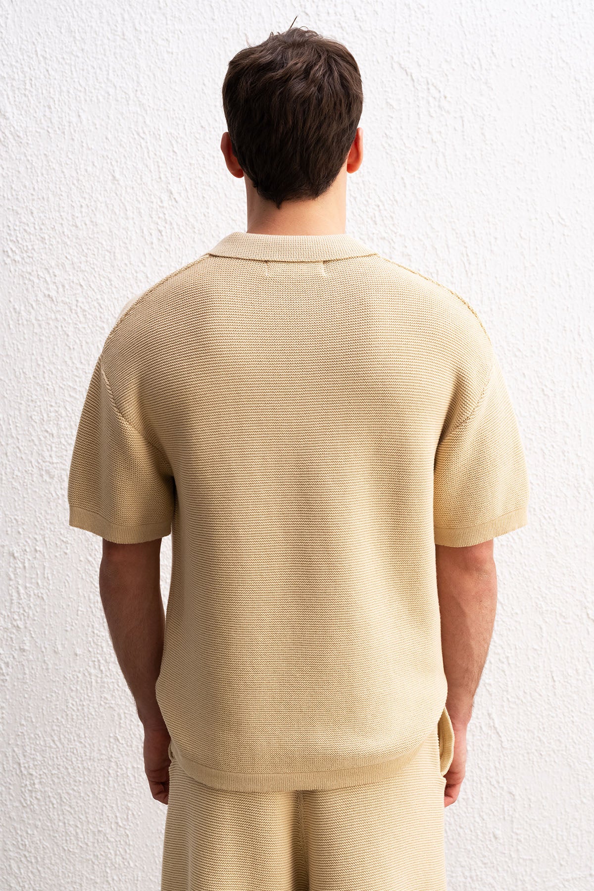 RAHAT KESİM POLO YAKA TRİKO BEJ T-SHIRT - BEJ XL