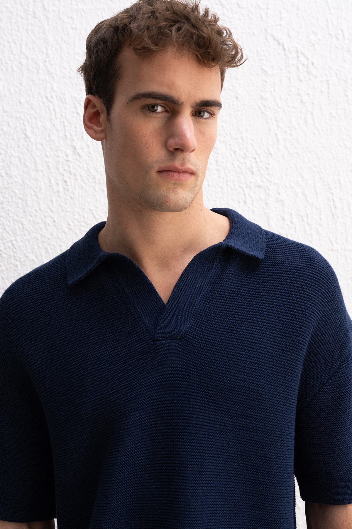 RAHAT KESİM POLO YAKA TRİKO LACİVERT T-SHIRT