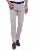 5 Pocket Patterned Beige Men's Pants - Wessi