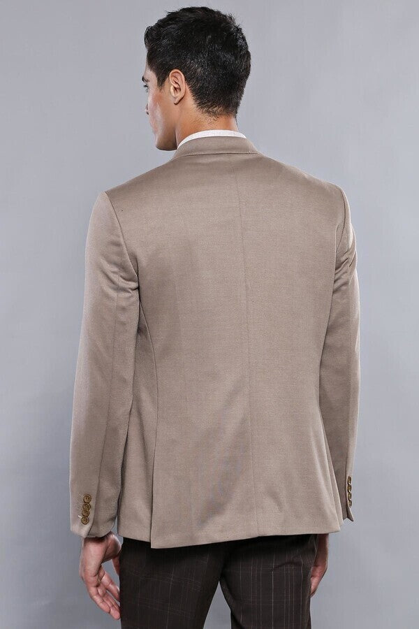 Penye Bej Slim Fit Ceket | Wessi