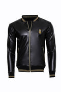 Black Leather-Look Seasonal Jacket - Wessi