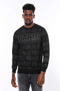 Black Stone-Patterned Sweatshirt - Wessi