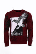 Burgundy Stone-Printed Sweatshirt - Wessi