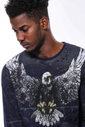 Navy Stone-Patterned Sweatshirt - Wessi