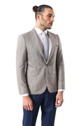 Single Button Pointed Collar Beige Jacket - Wessi