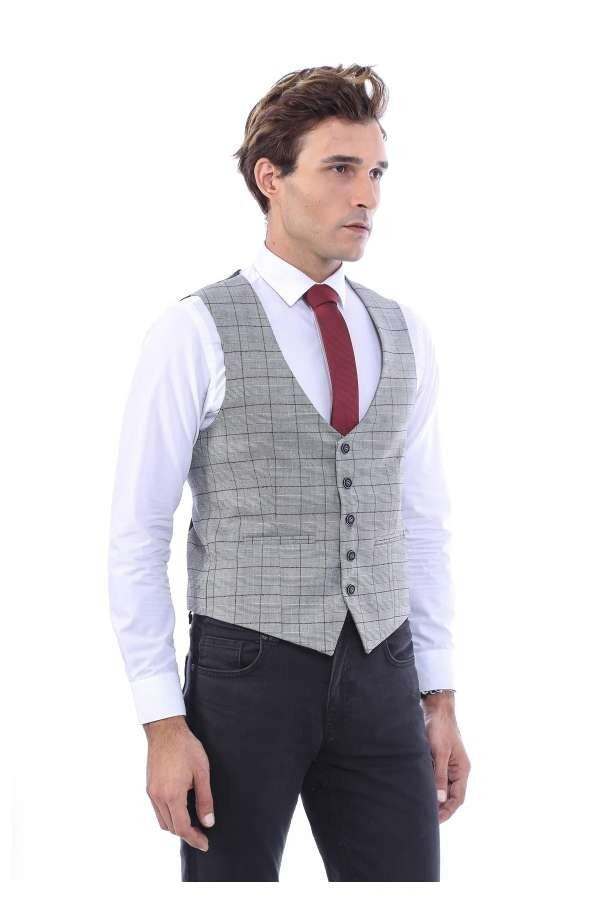 Ekose Ceket Yelek Set - Wessi