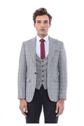 Plaid Jacket Vest Set - Wessi