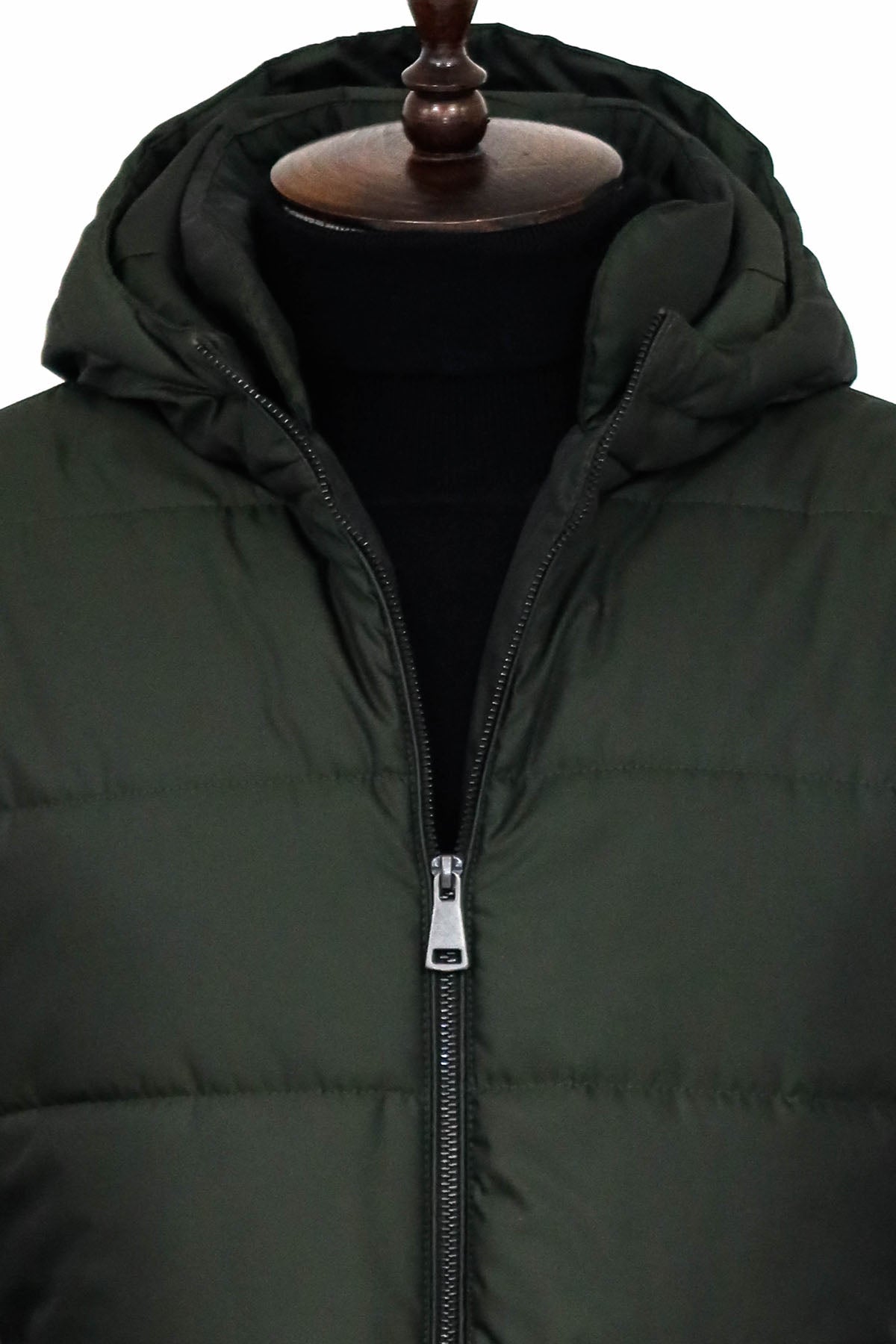 Slim Fit Kapüşonlu Yeşil Erkek Şişme Mont - Wessi