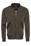 Zipped Pocketed Khaki Men's Bomber Jacket - Wessi