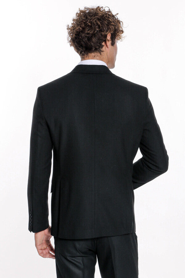 Desensiz Slim Fit Spor Siyah Erkek Ceket - Wessi