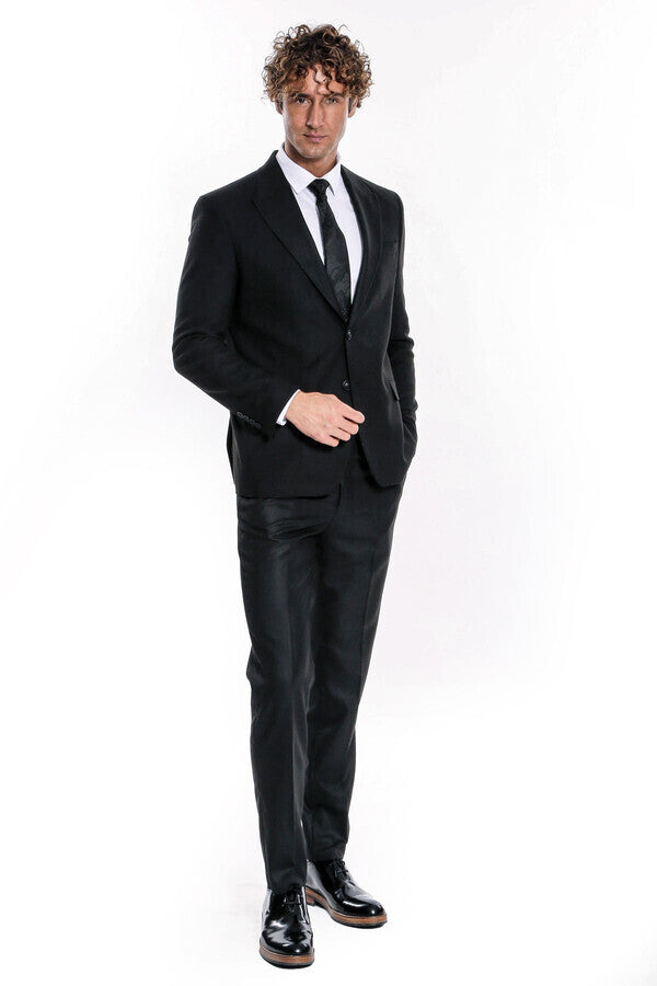 Desensiz Slim Fit Spor Siyah Erkek Ceket - Wessi