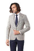 Pointed Collar Single Button Beige Jacket - Wessi