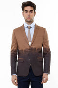 Cotton Slim Fit Brown Jacket | Wessi