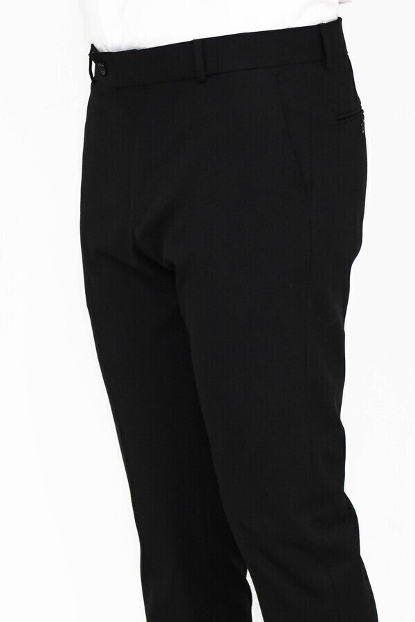 Slim Fit Siyah Erkek Pantolon - Wessi