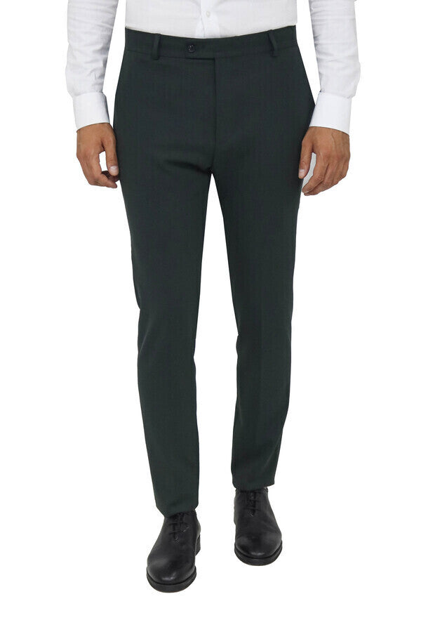 Desensiz Slim Fit Yeşil Erkek Pantolon - Wessi