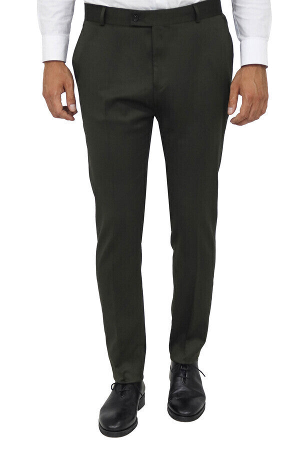 Desensiz Slim Fit Yeşil Erkek Pantolon - Wessi
