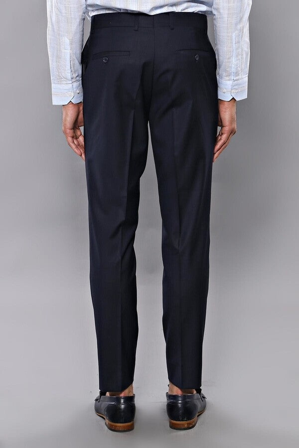 Slim Fit Düz Lacivert Erkek Kumaş Pantolon - Wessi