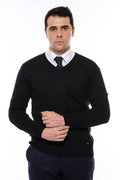 V-Neck Black Men's Knitwear - Wessi