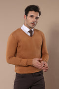 V-Neck Brown Knitwear - Wessi