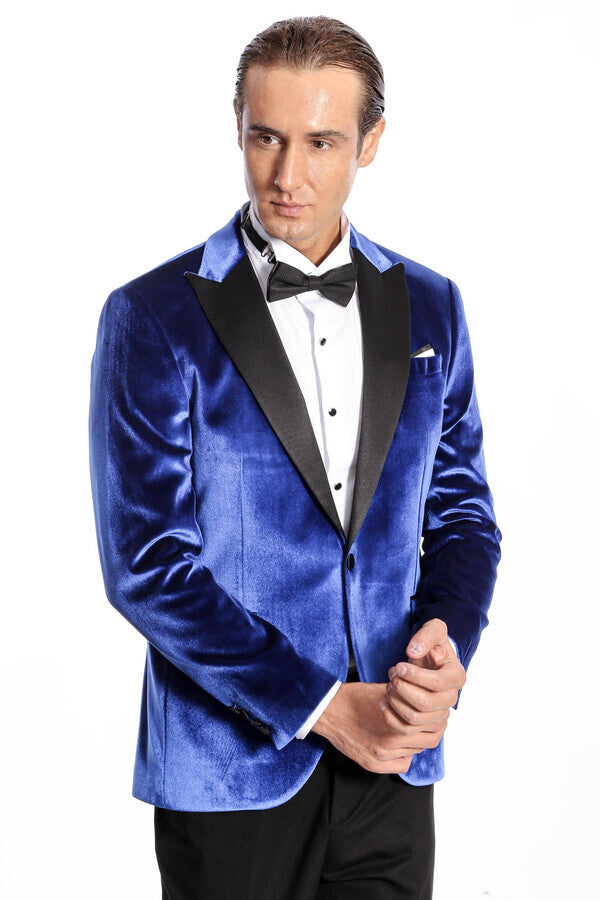 Kafide Lacivert Slim Fit Erkek Smokin Ceket - Wessi