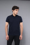 Polo Collar Plain Navy T-shirt | Wessi