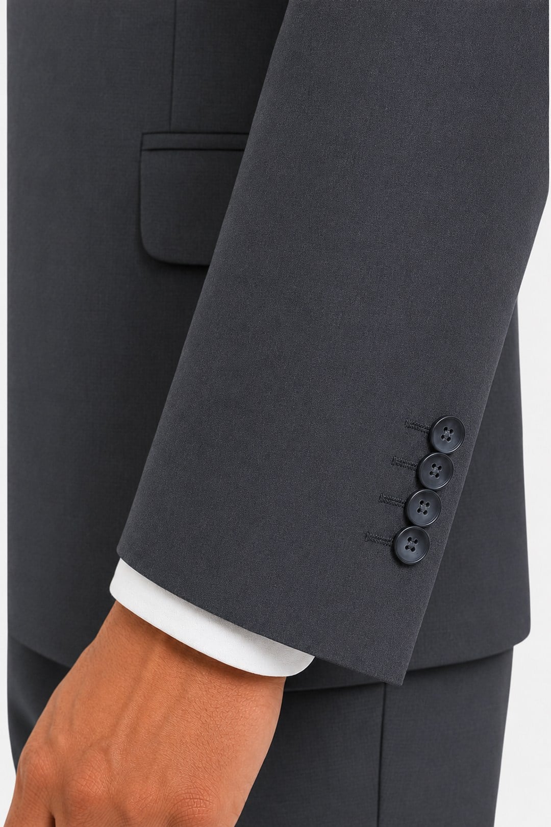 4 Drop Erkek Koyu Gri Dar Kesim Slim Fit Viskon Mono Yaka Takım Elbise