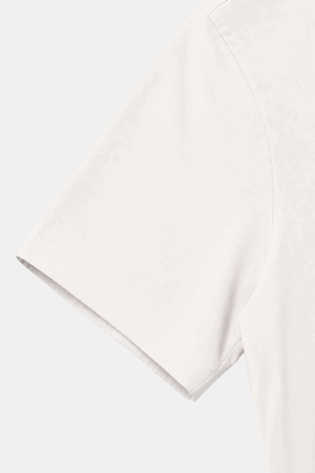 Açık Ekru %100 Pamuk Bisiklet Yaka Düz Renk Basic T-Shirt