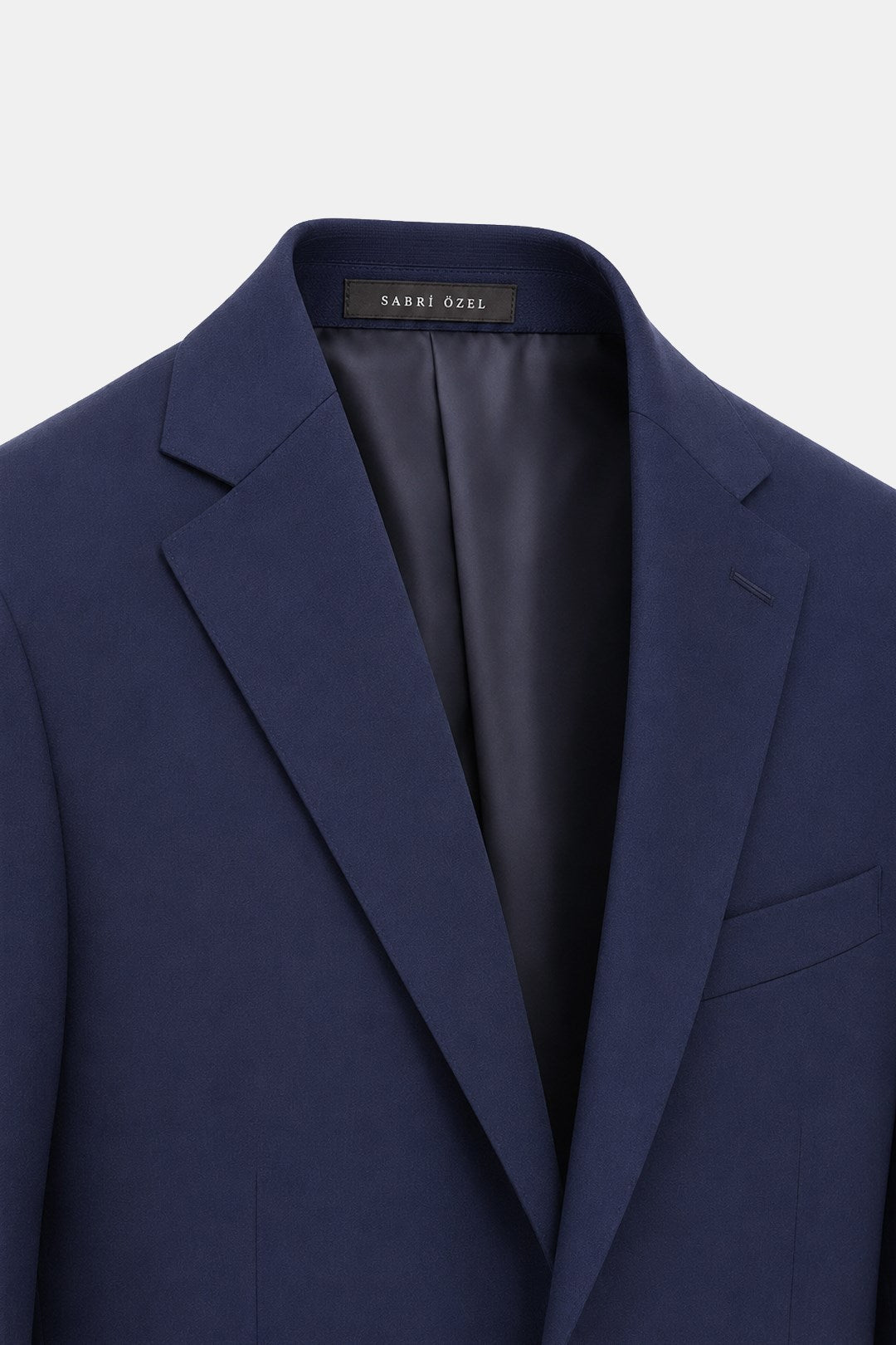 Açık Lacivert Slim Fit Düz Paça 6 Drop Mono Yaka Klasik Takım Elbise