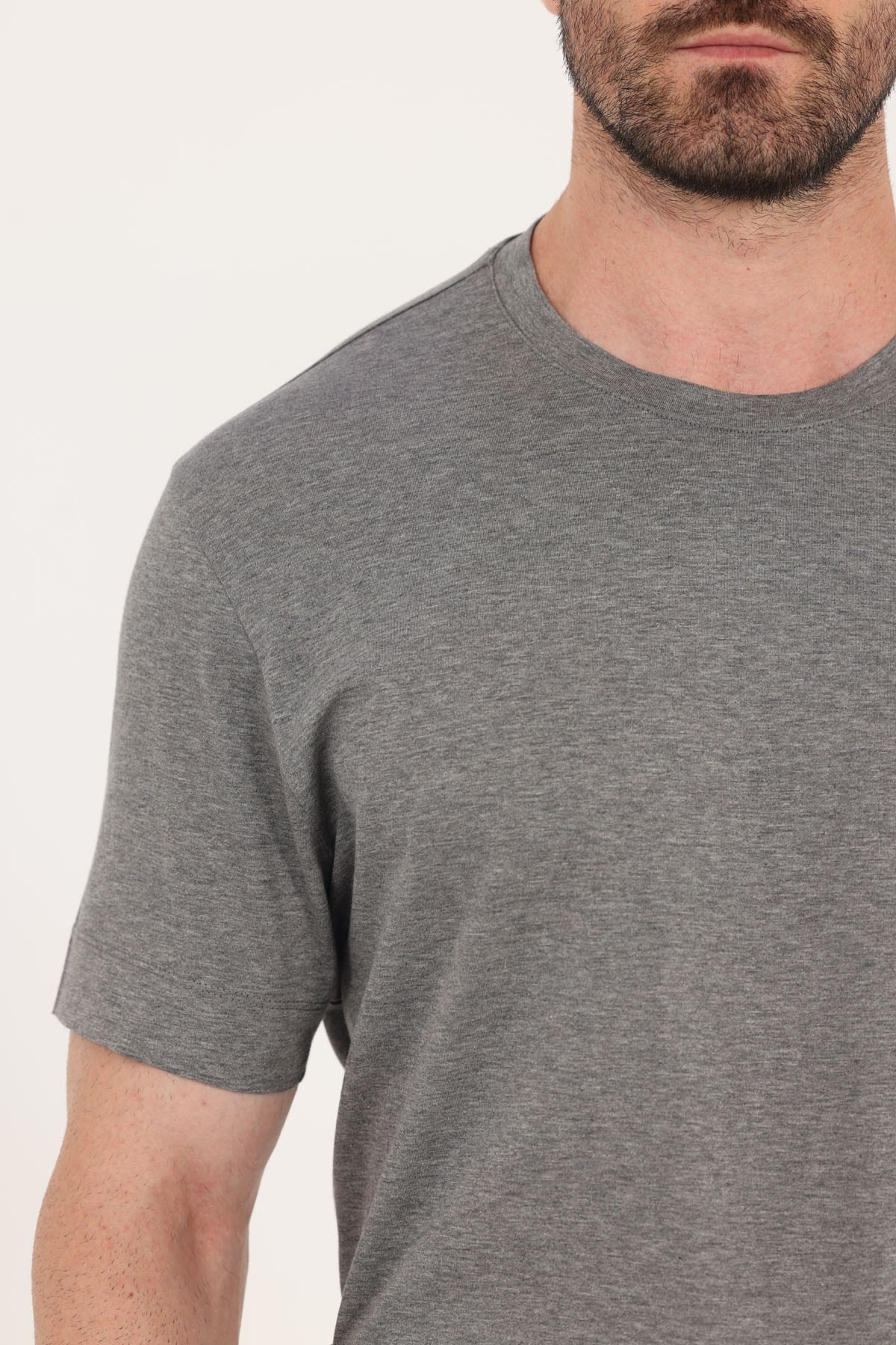 Antrasit %100 Pamuk Polo Yaka T-Shirt