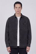 Anthracite Regular Fit Cotton Pocketed Long Sleeve Denim Jacket Shirt