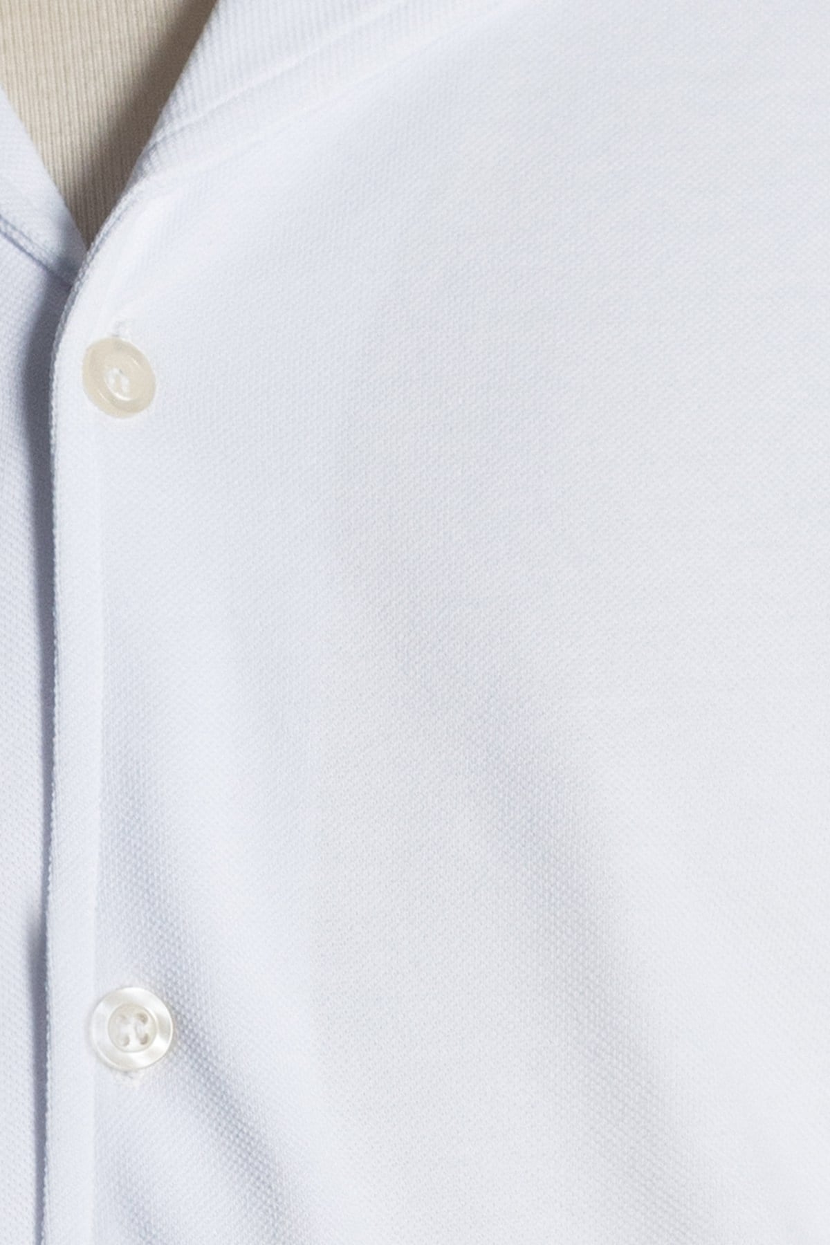 Erkek Beyaz Comfort Kalıp Pamuk Polyester Karışımlı Dokuma Kumaş Günlük Gömlek