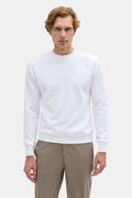 Beyaz Bisiklet Yaka Basic Erkek Oversize Sweatshirt