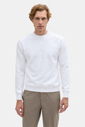 Beyaz Bisiklet Yaka Basic Erkek Sweatshirt