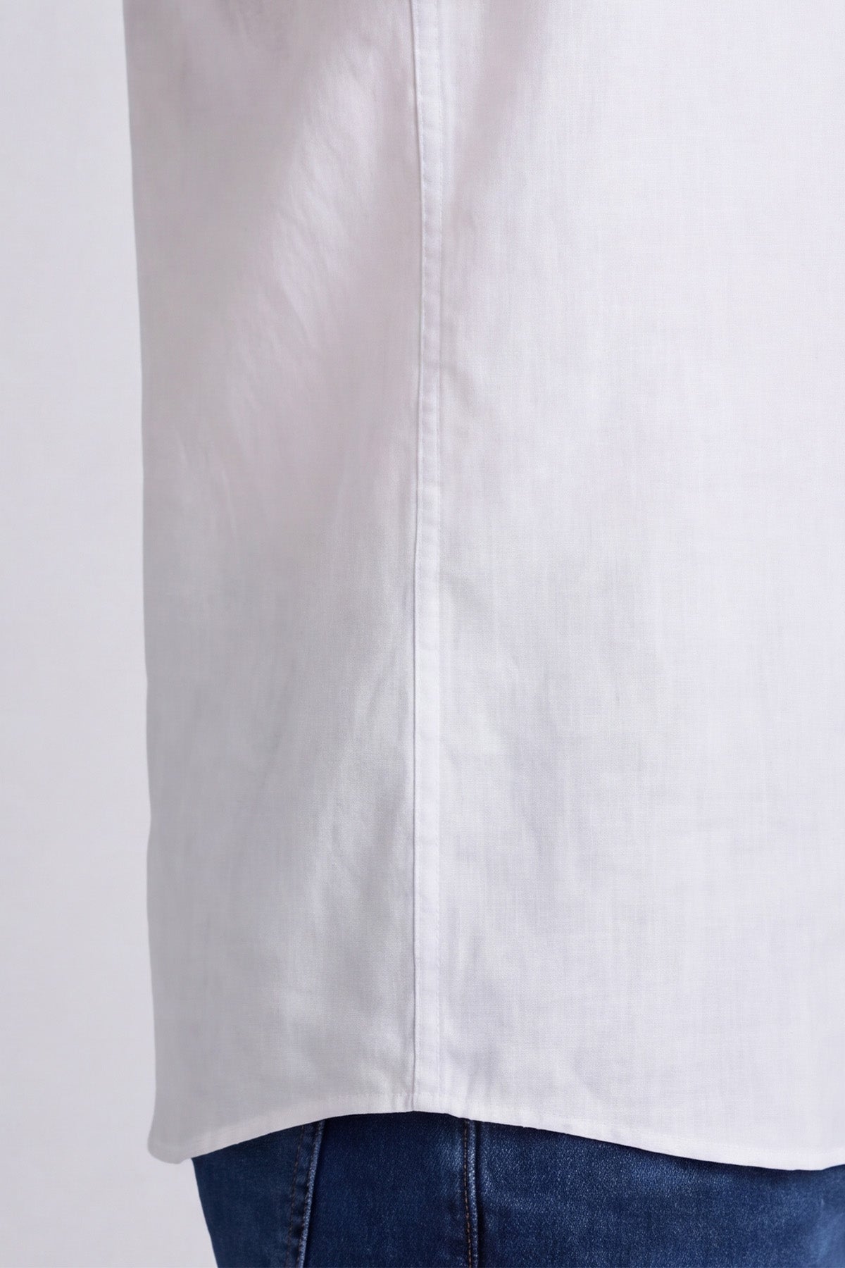Beyaz Müslin Uzun Kollu Gömlek