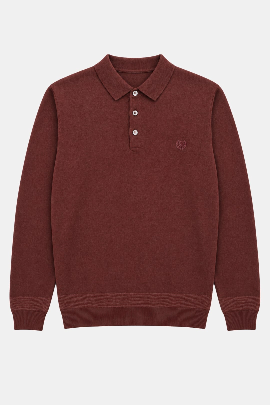 Bordo POLO YAKA DÜĞMELİ POLO YAKA TRİKO KAZAK