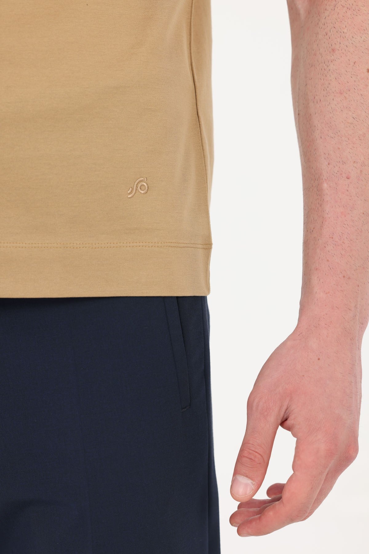Camel %100 Pamuk Regular Fit Bisiklet Yaka Basic T-Shirt