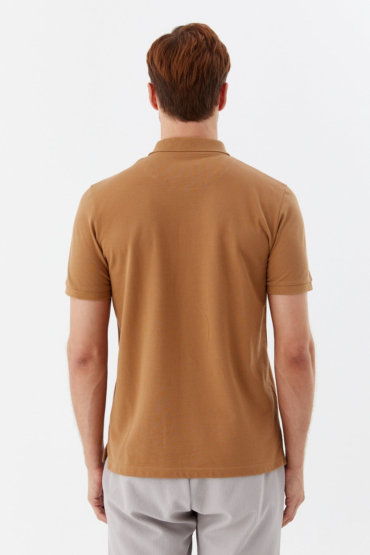 Cappuccino %100 Pamuk Regular Fit Klasik Polo Yaka T-Shirt