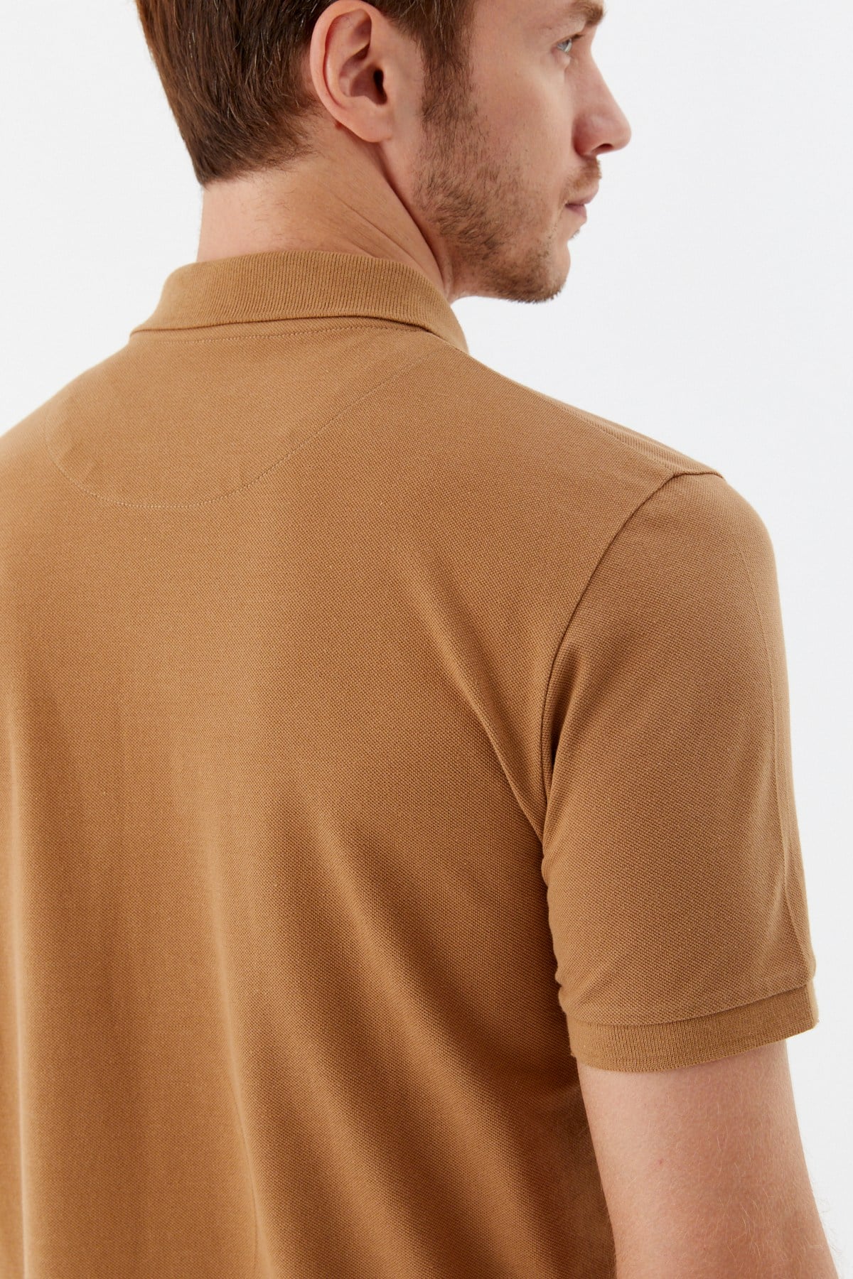 Cappuccino %100 Pamuk Regular Fit Klasik Polo Yaka T-Shirt