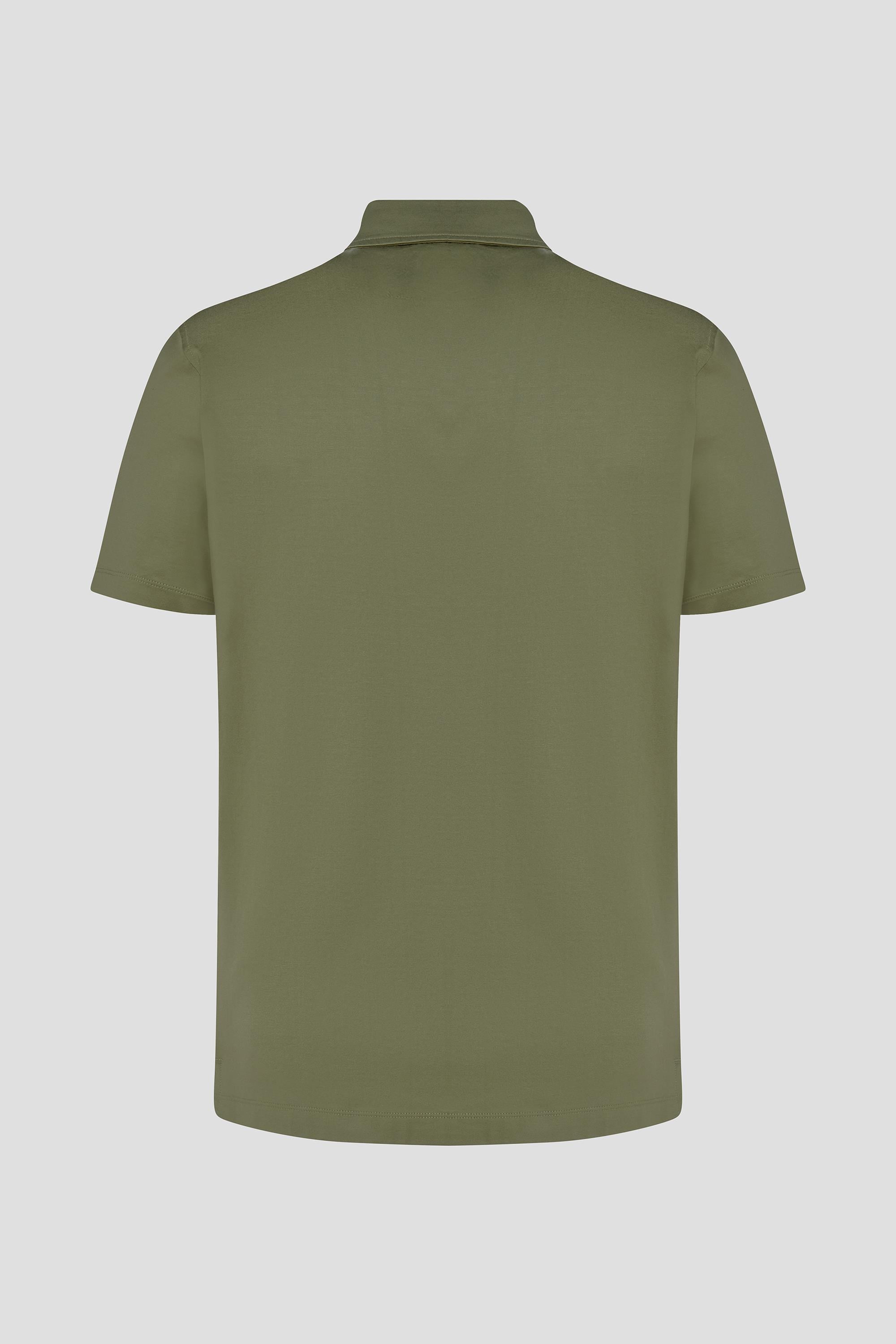 Yeşil %100 Pamuk Regular Fit Cepli Polo Yaka T-Shirt