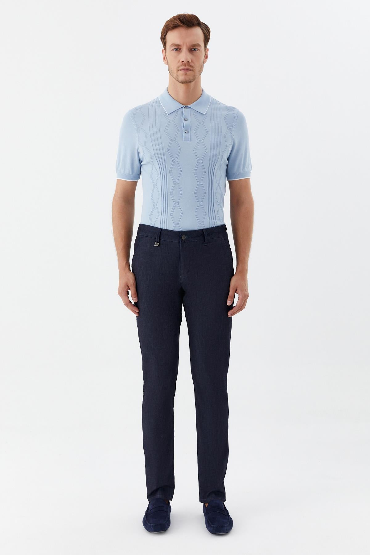 Chino Erkek Denim İndigo