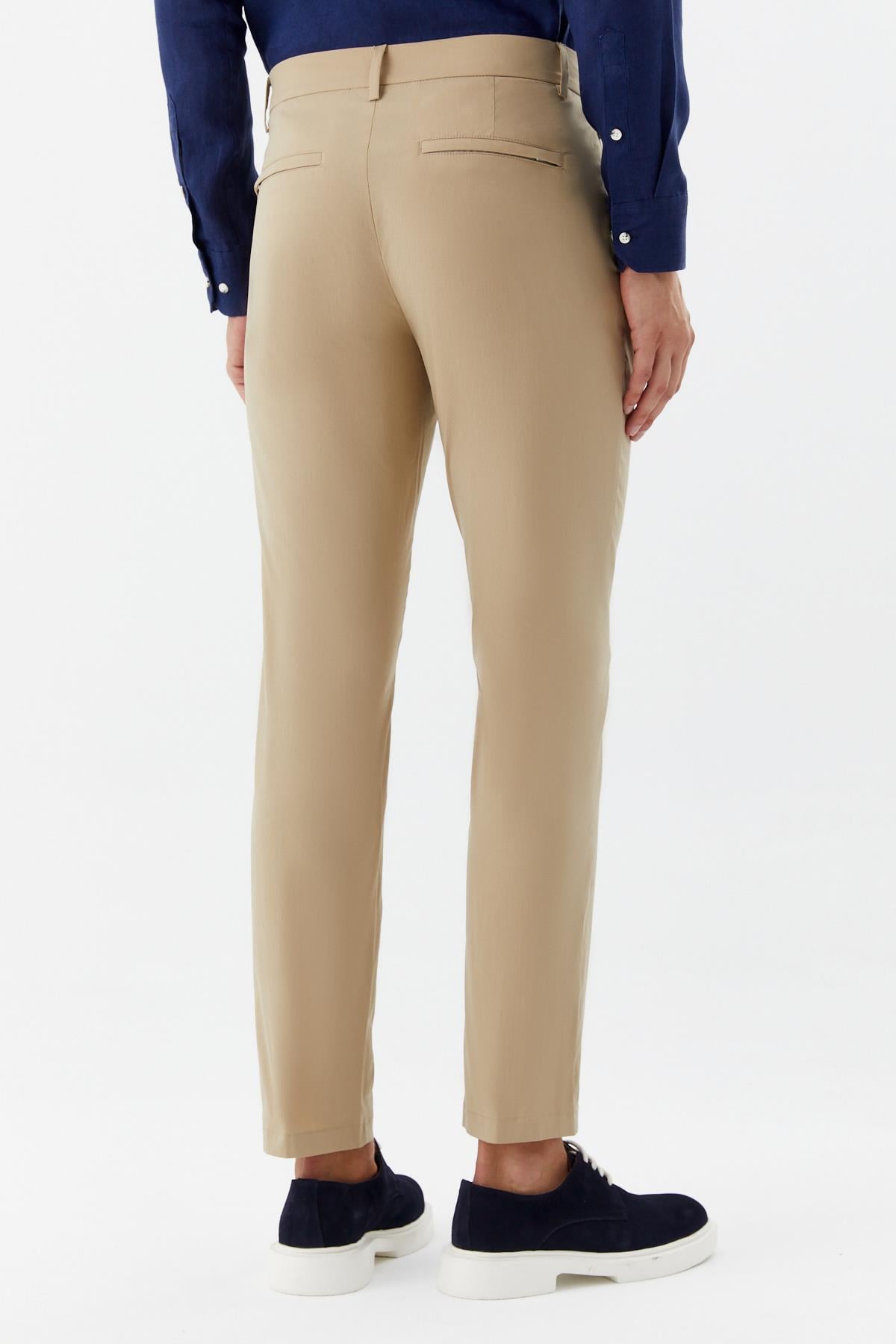 Kum Pamuklu Regular Fit Normal Bel Chino Pantolon