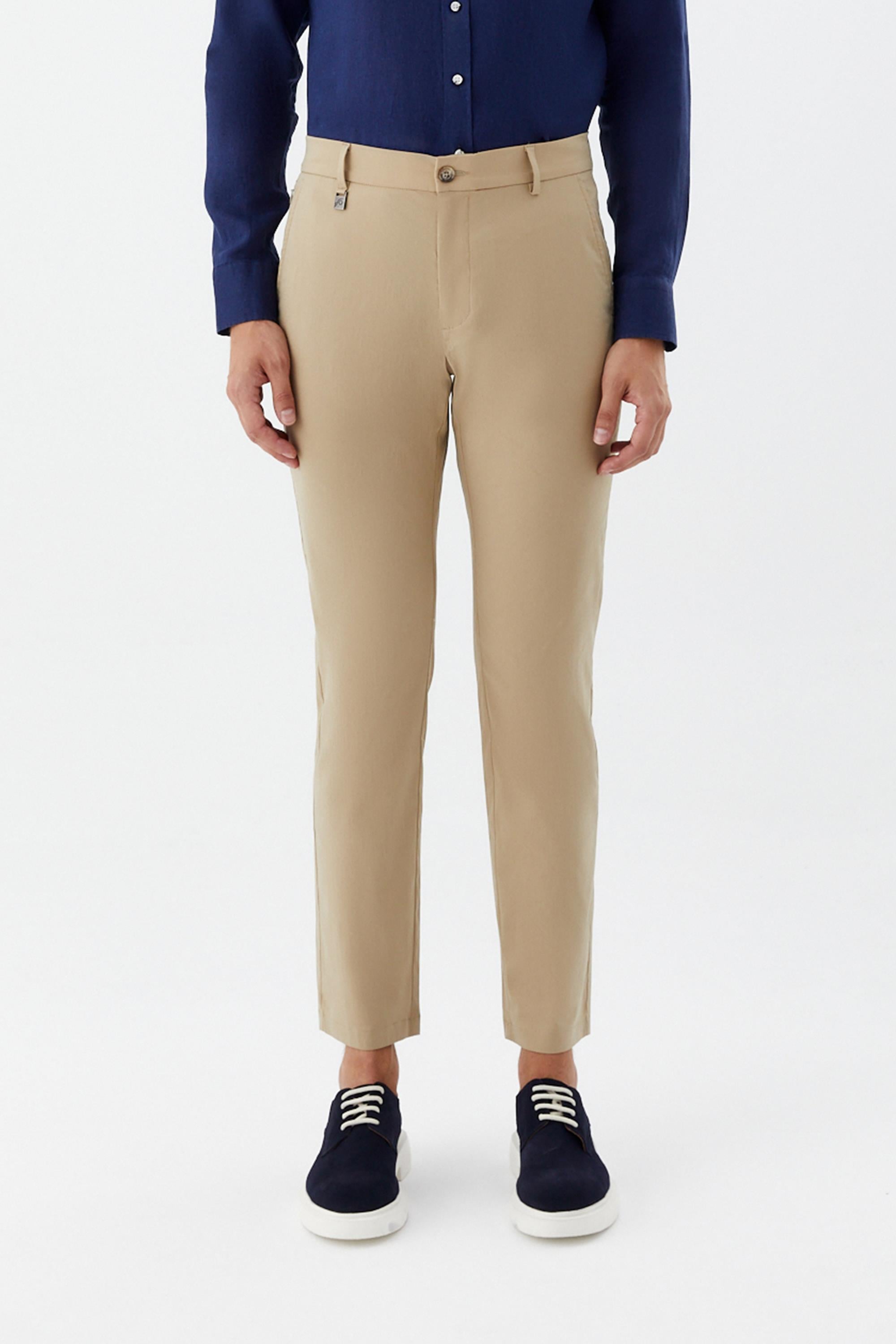 Erkek Kum Normal Kesim Regular Fit Yan Cep Normal Bel Chino Pantolon