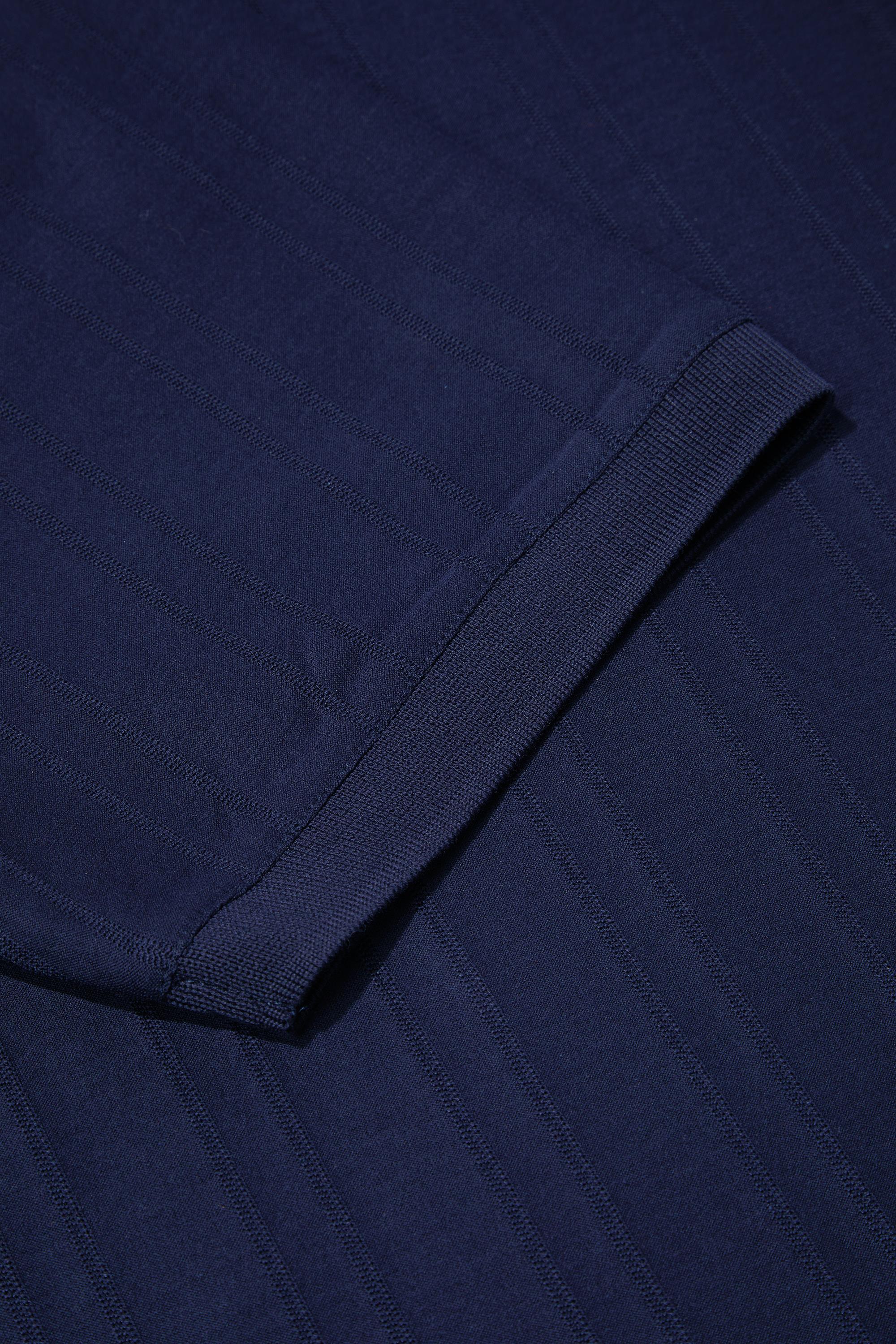 Lacivert %100 Pamuk Regular Fit Jakar Desenli Polo Yaka T-Shirt