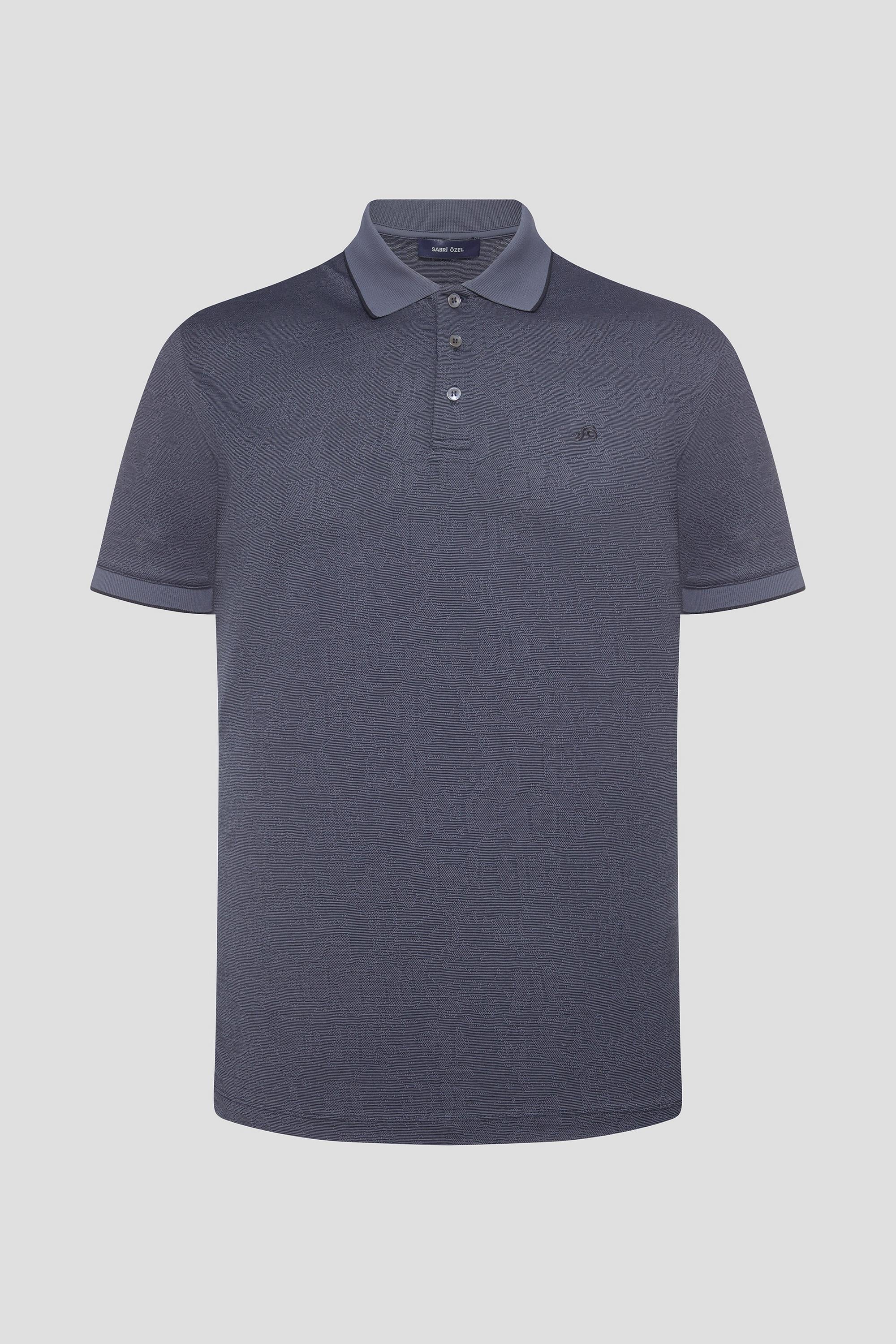 Füme %100 Pamuk Regular Fit Desenli Polo Yaka T-Shirt