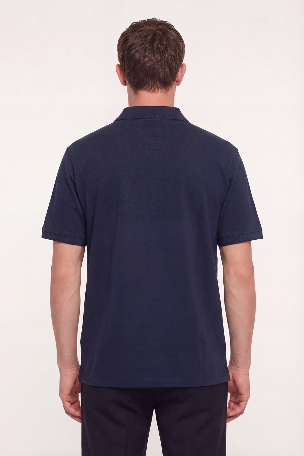 Lacivert Pamuklu Pike Basic Regular Fit Polo Yaka T-Shirt