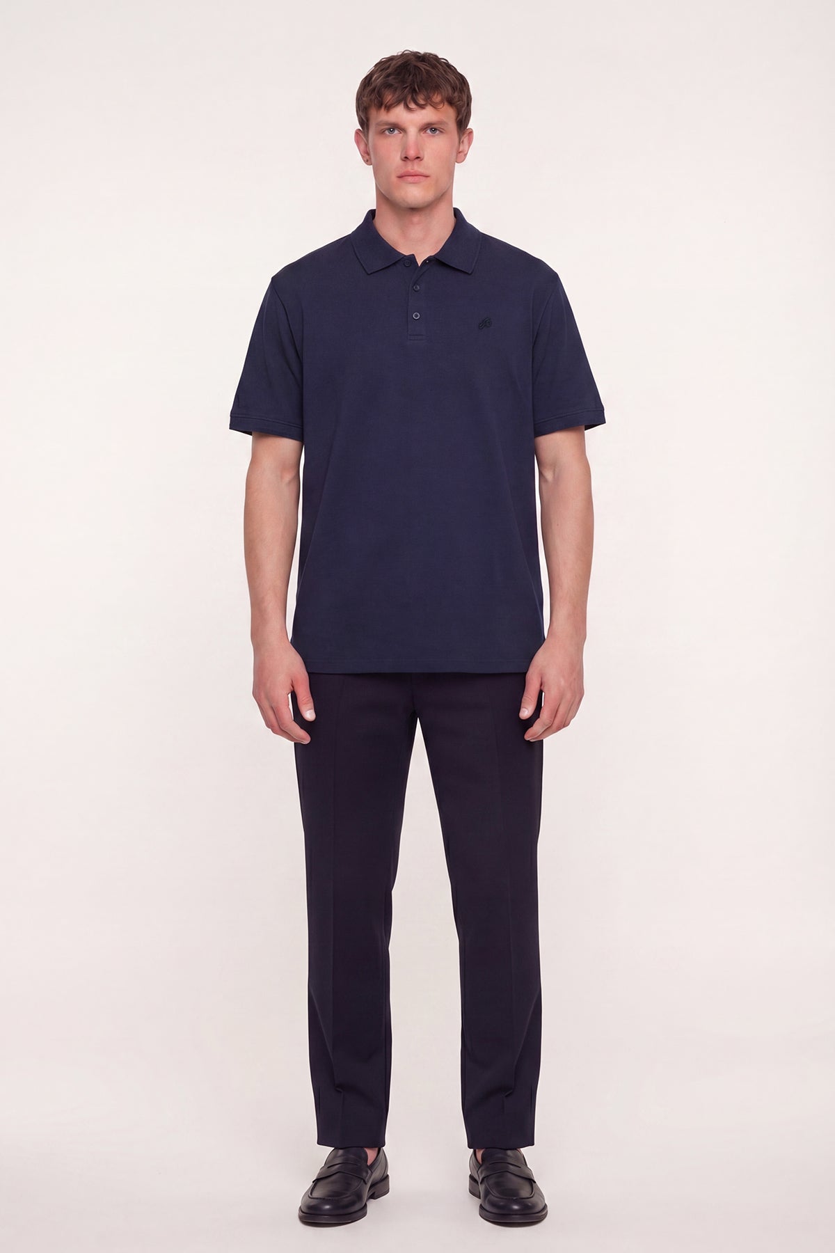 Lacivert Pamuklu Pike Basic Regular Fit Polo Yaka T-Shirt