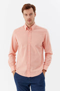 Orange 100% Cotton Regular Fit Long Sleeve Shirt