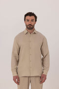 Beige Muslin 100% Cotton Long Sleeve Shirt